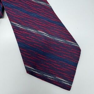 Vintage Neck Tie,‎ stripes, diagonal, acetate rayon, mid century hipster classic
